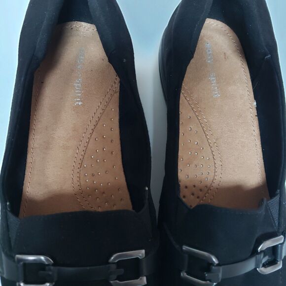 Easy Spiriit Women’  Loafers Suede Sz 8 Black Office City Slip Resistant PO Good - Picture 7 of 10